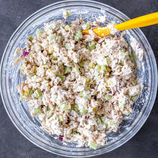 Tuna salad in a bowl