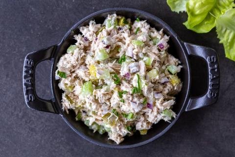 tuna salad ion a serving bowl