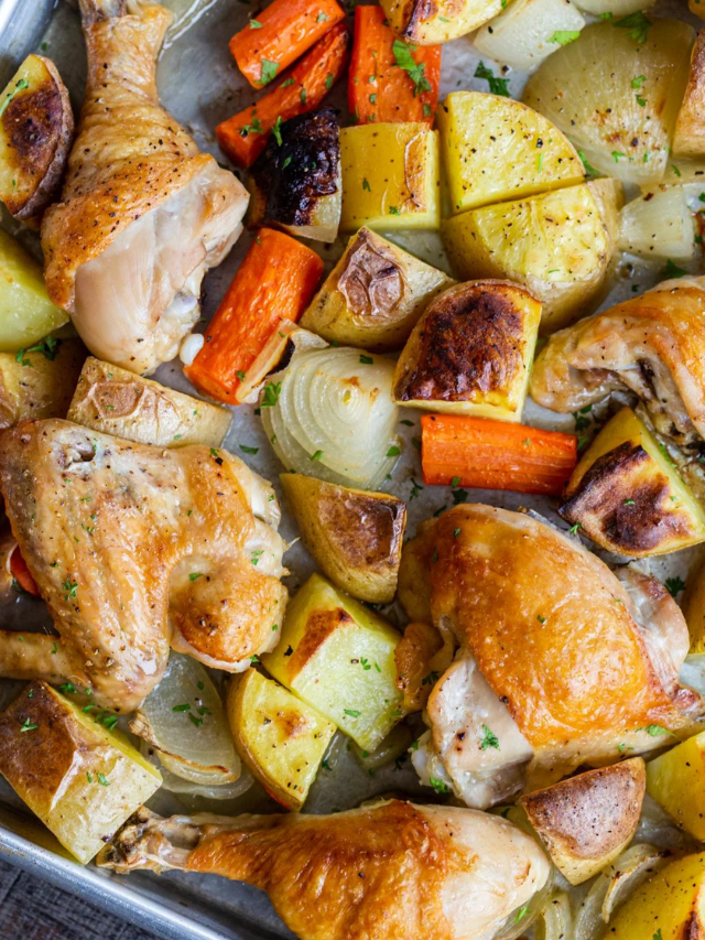 One-Pan Roasted Chicken & Potatoes Story - Momsdish