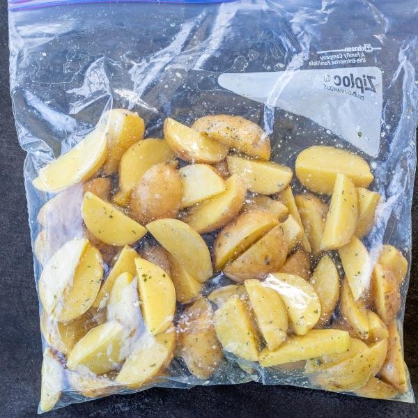 Potatoes in a ziplock bag