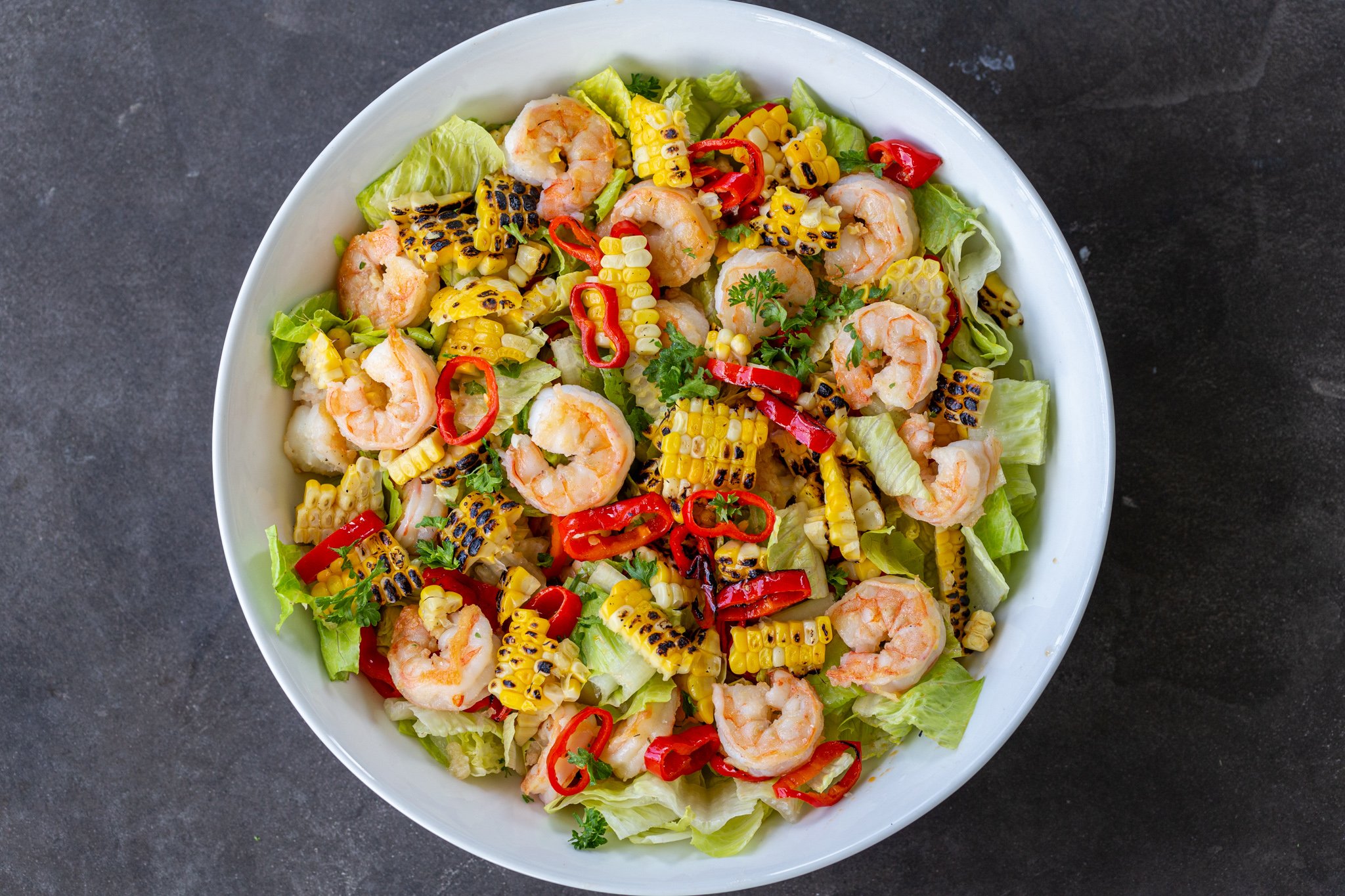 Fresh Shrimp Tossed Salad - Spirited and Then Some
