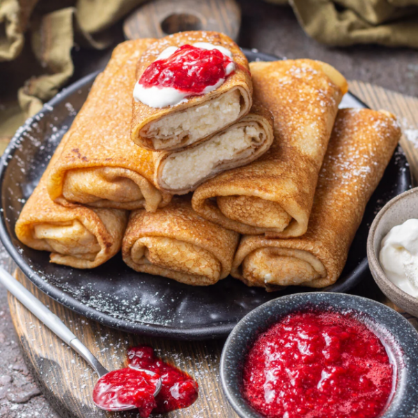 Sweet Cheese Blintzes Recipe (Filled Crepe) Story Poster Image