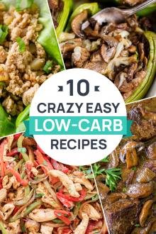 Collage of 4 low-carb recipes