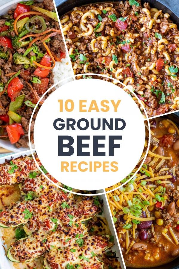 Collage of 4 top ground beef recipes
