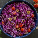 Purple Cabbage Salad in a bowl.