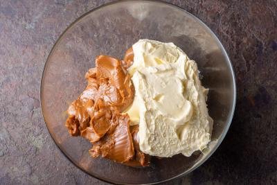 dulce de leche with butter in a bowl
