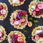Brie and Cranberry Bites on a serving dish.