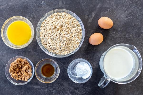 Ingredients for the baked Oatmeal