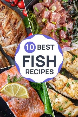 Collage of 4 top fish recipes