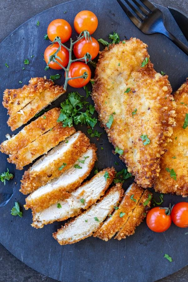Chicken Cutlets on a serving tray