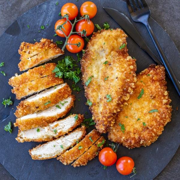 Chicken Cutlets on a serving tray