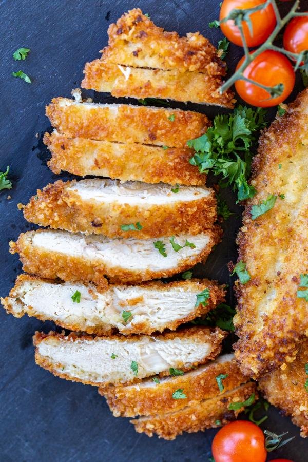 Sliced Chicken Cutlets with tomatoes 