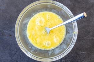 eggs whisked in a bowl
