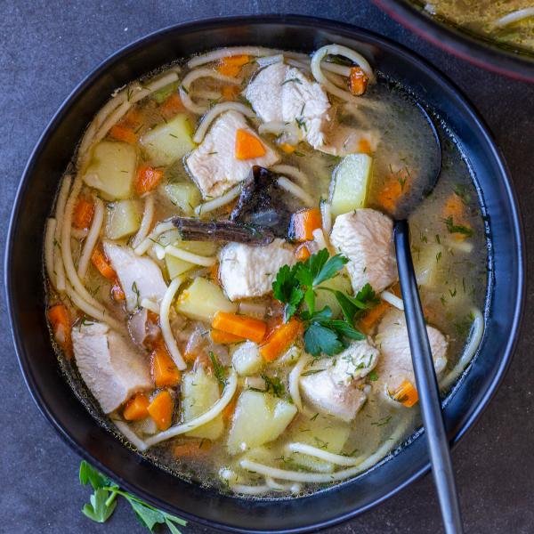 Chicken Mushroom Soup in a bowl
