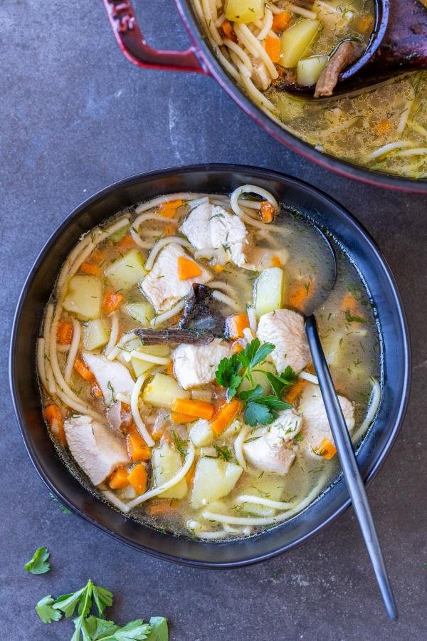 Chicken Mushroom Soup in a bowl