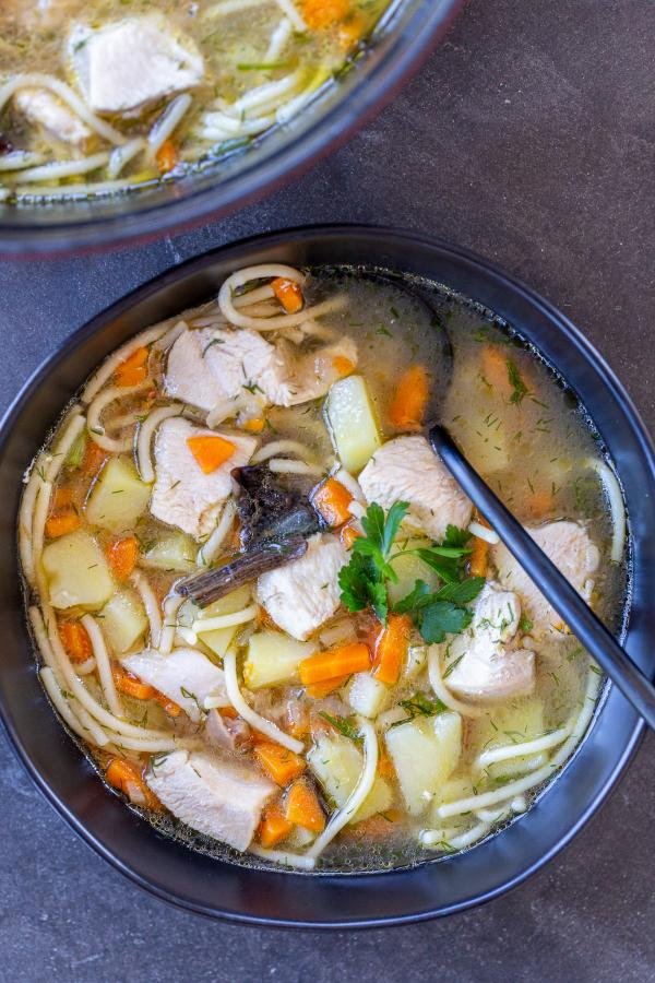 Chicken Mushroom Soup in a bowl