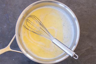 Creamy sauce in a pan