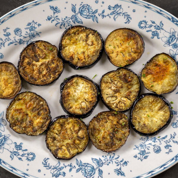Eggplant on a plate.