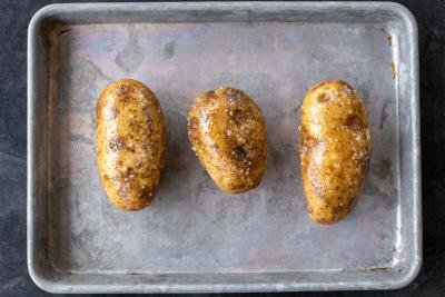 Potatoes on a baking sheet