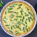 Asparagus Quiche in a baking pan