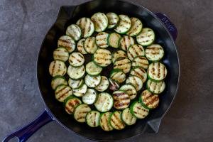 Grilled zucchini in a pan