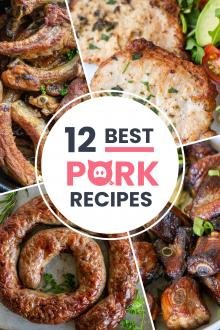 Collage of 4 top pork recipes