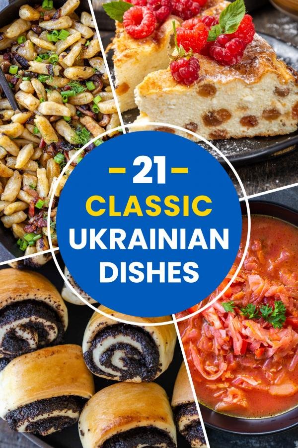 Collage of 4 classic ukrainian dishes