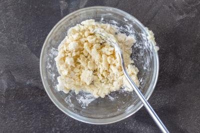 crumble ingredients in a bowl