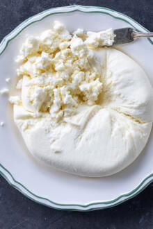 Plated farmers cheese.