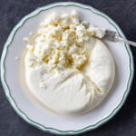 Farmers cheese on a plate