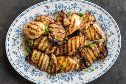 Grilled Chicken Thighs on a plate.