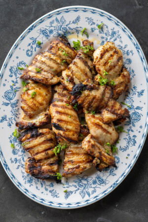 Grilled Chicken Thighs on a plate.