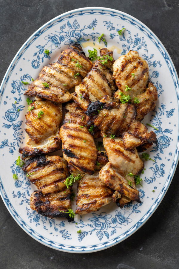 Grilled Chicken Thighs on a plate.