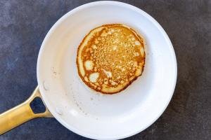 Sourdough pancake on a pan