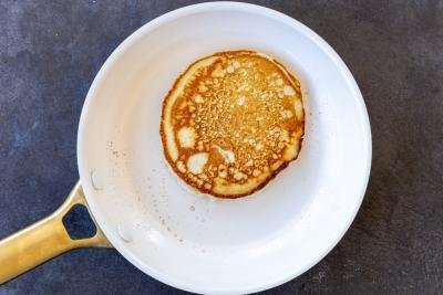 Sourdough pancake on a pan