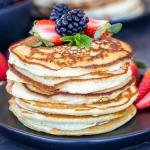 pancakes on a plate with berries