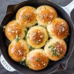 Ukrainian Garlic Bread in a pan