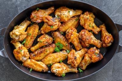 Baked Chicken Wings in a pan