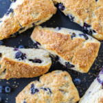 Baked scones with blueberries baked.