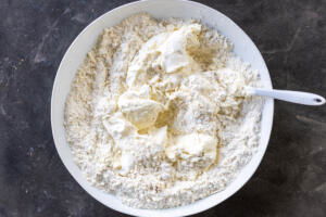 Sour cream added the bowl with remaining ingredients.