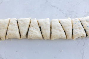 Scones cut up into pieces.