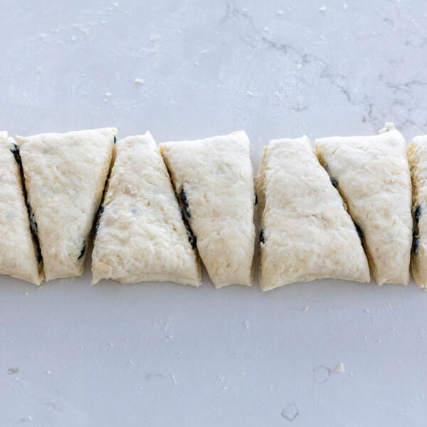 Scones cut up into pieces.