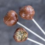 Cake pops with one broken apart