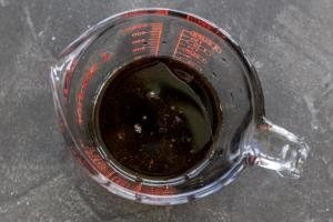 Sauce ingredients in a measuring cup
