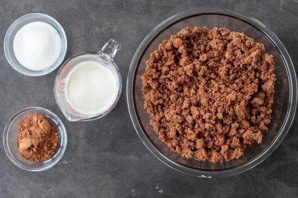 Ingredients for chocolate cake pops.