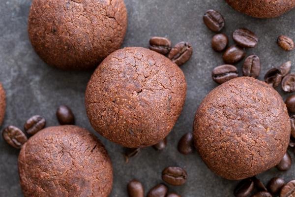 Chocolate Mocha Cookies with coffee beans