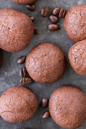 Chocolate Mocha Cookies with coffee beans