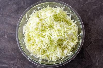 sliced cabbage in a bowl