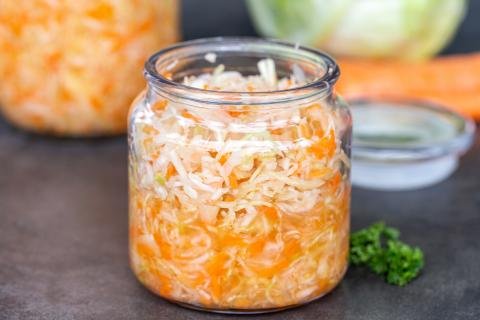 Homemade Sauerkraut in a jar