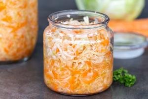 Homemade Sauerkraut in a jar